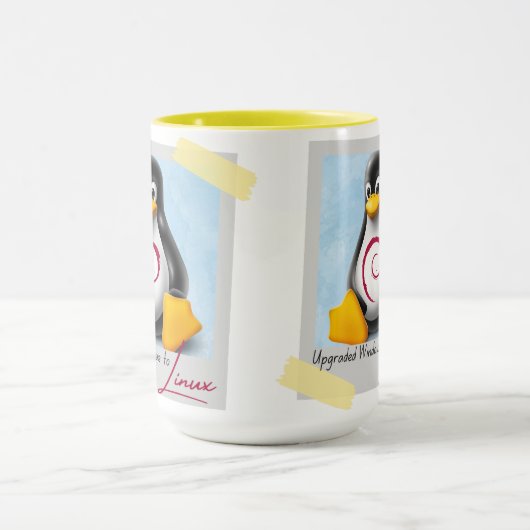 Windows Debian Linux Tux aktualisiert Tasse (Zentrum)