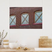 Windows-Gebäude mit integrierter Brick-Schnittstel Poster (Küche)