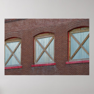 Windows-Gebäude mit integrierter Brick-Schnittstel Poster