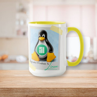Windows Manjaro Linux Tux aktualisiert Tasse