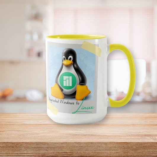 Windows Manjaro Linux Tux aktualisiert Tasse