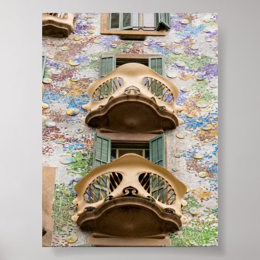 Windows of Casa Battlo in Barcelona Poster (Vorne)