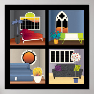 Windows-Poster - Schwarze Grenze Poster