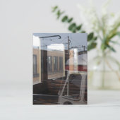 Windows-Spiegelungen Vintager Züge P Postkarte (Stehend Vorderseite)