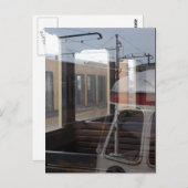 Windows-Spiegelungen Vintager Züge P Postkarte (Vorne/Hinten)