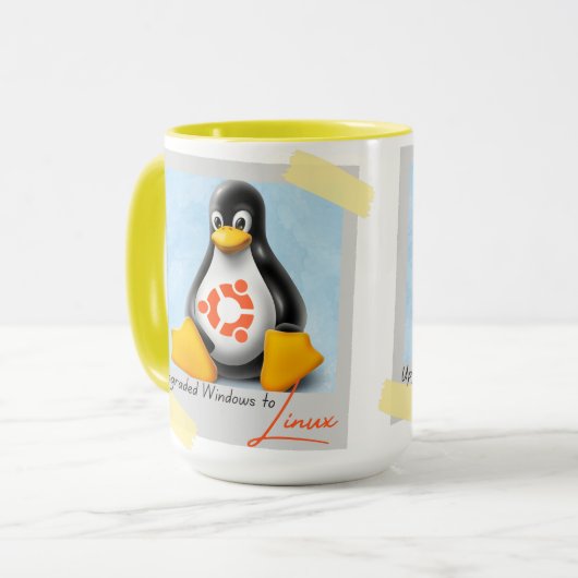 Windows Ubuntu Linux Tux aktualisiert Tasse (Vorderseite Links)