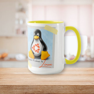 Windows Ubuntu Linux Tux aktualisiert Tasse