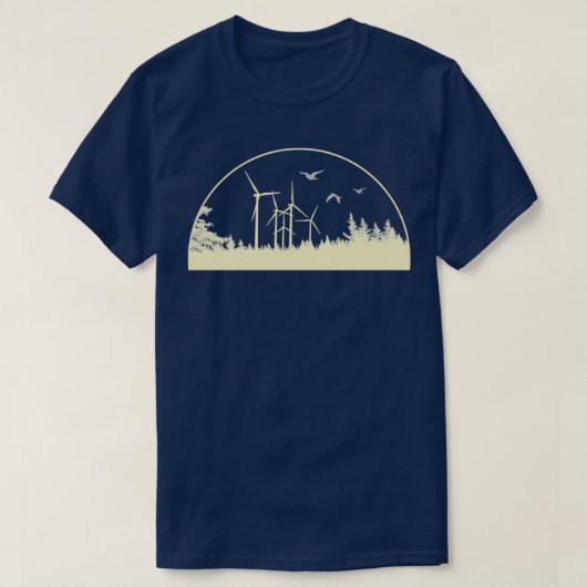 Windpark für erneuerbare Energien im Wald bei Sonn T-Shirt (Design vorne)