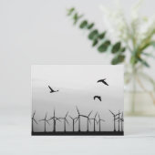 Windpark und Vögel Postkarte (Stehend Vorderseite)