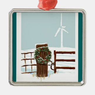 Windpark-Weihnachtsverzierung Silbernes Ornament