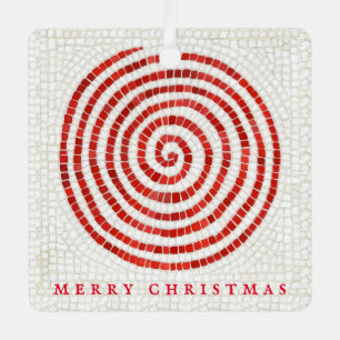 WINDRAD-MOSAIK Metallisches quadratisches Ornament Aus Metall