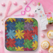 Windrad-Patchwork-Quilt-Muster Pappteller (Party)