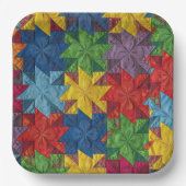 Windrad-Patchwork-Quilt-Muster Pappteller (Vorderseite)