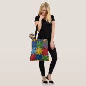 Windrad-Patchwork-Quilt-Muster Tasche (Am Model)