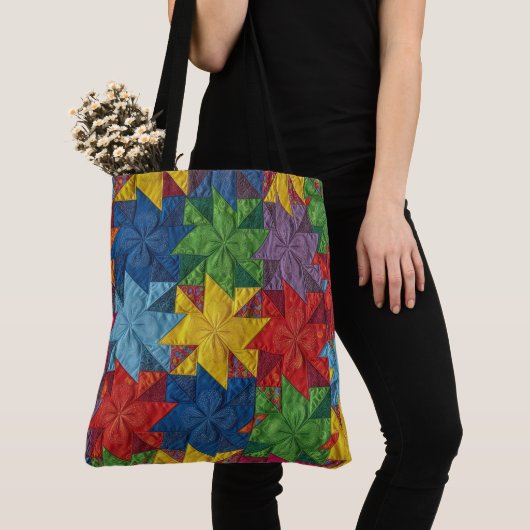 Windrad-Patchwork-Quilt-Muster Tasche (Von Nahem)