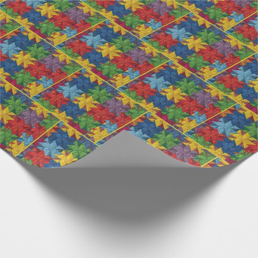 Windrad-Patchwork-Quiltmuster Geschenkpapier (Ecke)