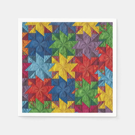 Windrad-Patchwork-Quiltmuster Serviette (Vorderseite)