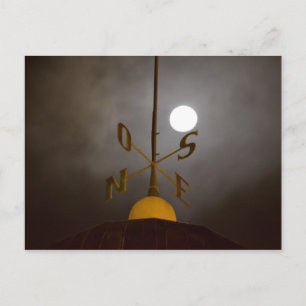 Windrose über dem Leuchtturm auf dem Cerro Santa M Feiertagspostkarte