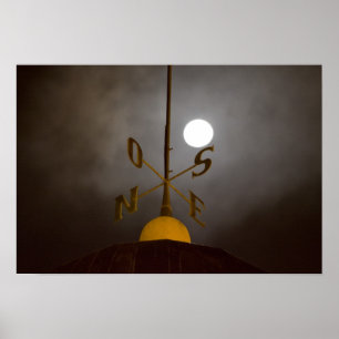 Windrose über dem Leuchtturm auf dem Cerro Santa  Poster