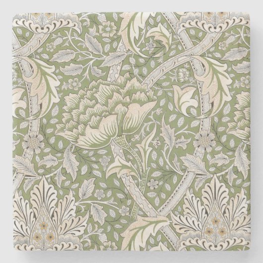 Windrush-Muster (von William Morris) Steinuntersetzer (Vorderseite)