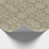Windrush Olive Floral Vintage Geschenkpapier (Ecke)