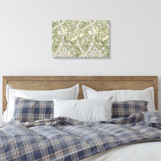 Windrush Pattern (von William Morris) Leinwanddruck (Insitu (Schlafzimmer))