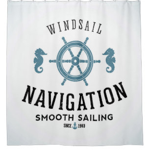 Windsail Navigations-Plakat Duschvorhang