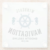 Windsail Navigations-Plakat Glasuntersetzer (Rückseite)