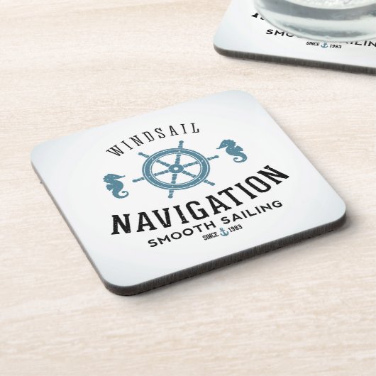 Windsail Navigations-Plakat Untersetzer (Linke Seite)