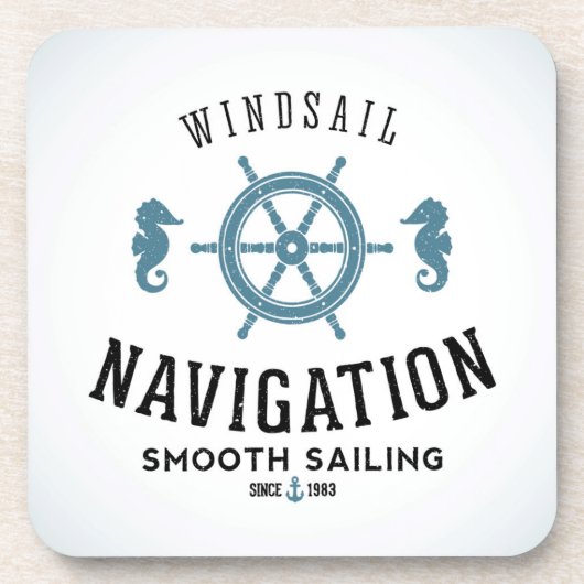Windsail Navigations-Plakat Untersetzer (Vorderseite)