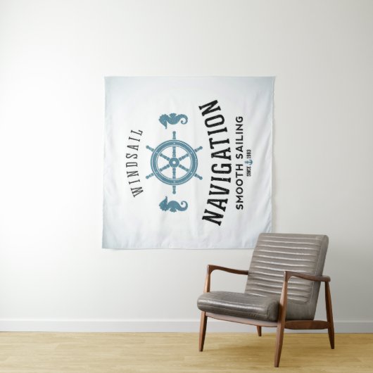 Windsail Navigations-Plakat Wandteppich (Beispiel)