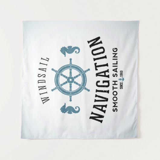 Windsail Navigations-Plakat Wandteppich (Vorderseite)