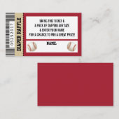 Windschutzkarte, Sport, Baseball Babydusche Begleitkarte (Vorne/Hinten)