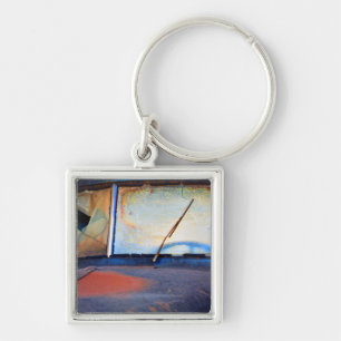 Windschutzscheibe eines alten rostigen Lastwagens Schlüsselanhänger