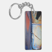 Windschutzscheibe eines alten rostigen Lastwagens Schlüsselanhänger (Vorderseite links)