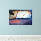 Windschutzscheibe eines alten rostigen LKW Leinwanddruck (Insitu (Holzboden))