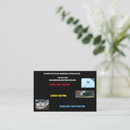 Windschutzscheiben-Reparatur- u. Visitenkarte (Stehend Vorderseite)