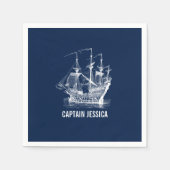 Windsegeln Vintages Wasserboot Serviette (Vorderseite)