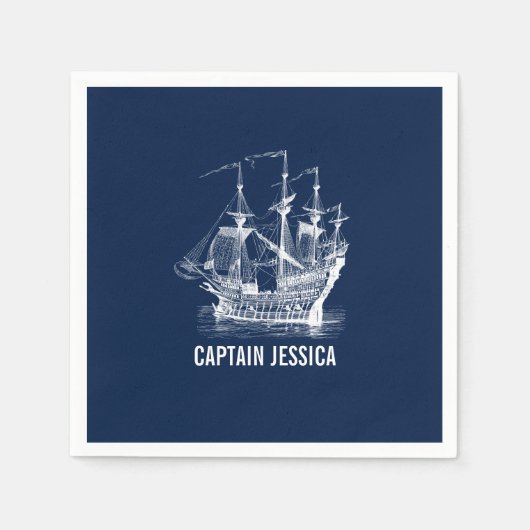 Windsegeln Vintages Wasserboot Serviette (Vorderseite)