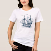 Windsegeln Vintages Wasserboot Tri-Blend Shirt (Vorderseite)