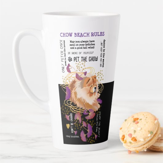 WINDSONG CHOW BEACH REGELN Latte Tasse (Beispiel)