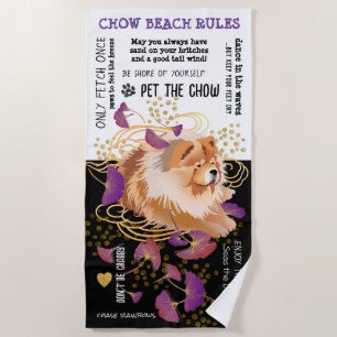 WINDSONG CHOW BEACH RULES Strandhandtuch