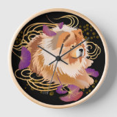 WINDSONG Chow Wall Clock Holzrahmen 3 Farben Uhr (Vorderseite)