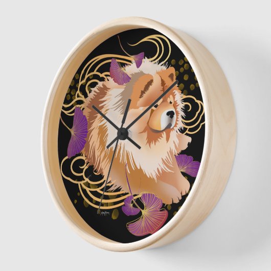 WINDSONG Chow Wall Clock Holzrahmen 3 Farben Uhr (Winkel)