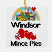 Windsor, Berkshire UK Lieben Mince Pies Keramikornament (Vorderseite)