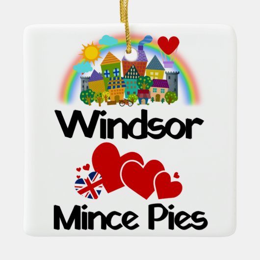 Windsor, Berkshire UK Lieben Mince Pies Keramikornament (Vorderseite)