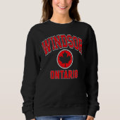 Windsor Canada Maple Leaf Circle Varsity Style Red Sweatshirt (Vorderseite)