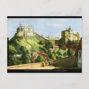 Windsor Castle Watercolor Painting Postcard! Postkarte