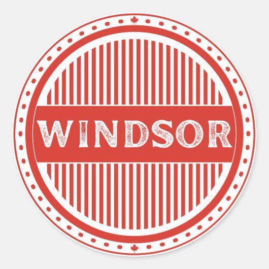 Windsor City Pride Emblem – Canadian Identity Runder Aufkleber (Vorderseite)