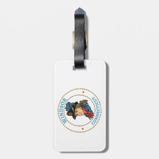 Windsor Connecticut Colonial Gepäckanhänger (Rückseite vertikal)